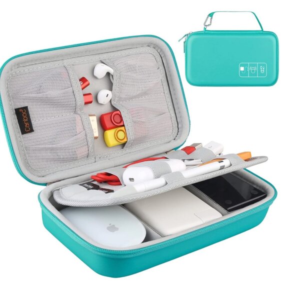 Canboc Hard Electronic Organizer Travel Case- Teal - Picture 1 of 11